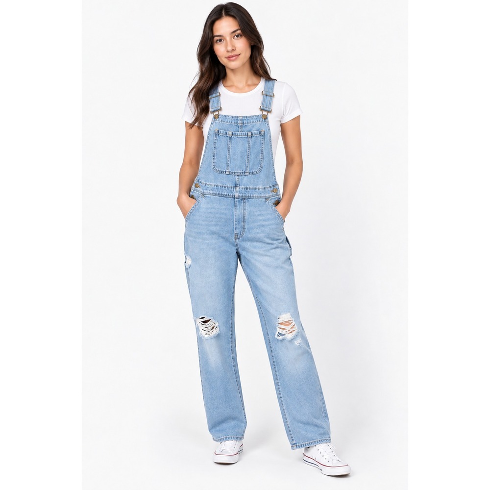 Gap Overalls Womens M Blue Denim Slouchy Overall Adjustable Straps Pockets